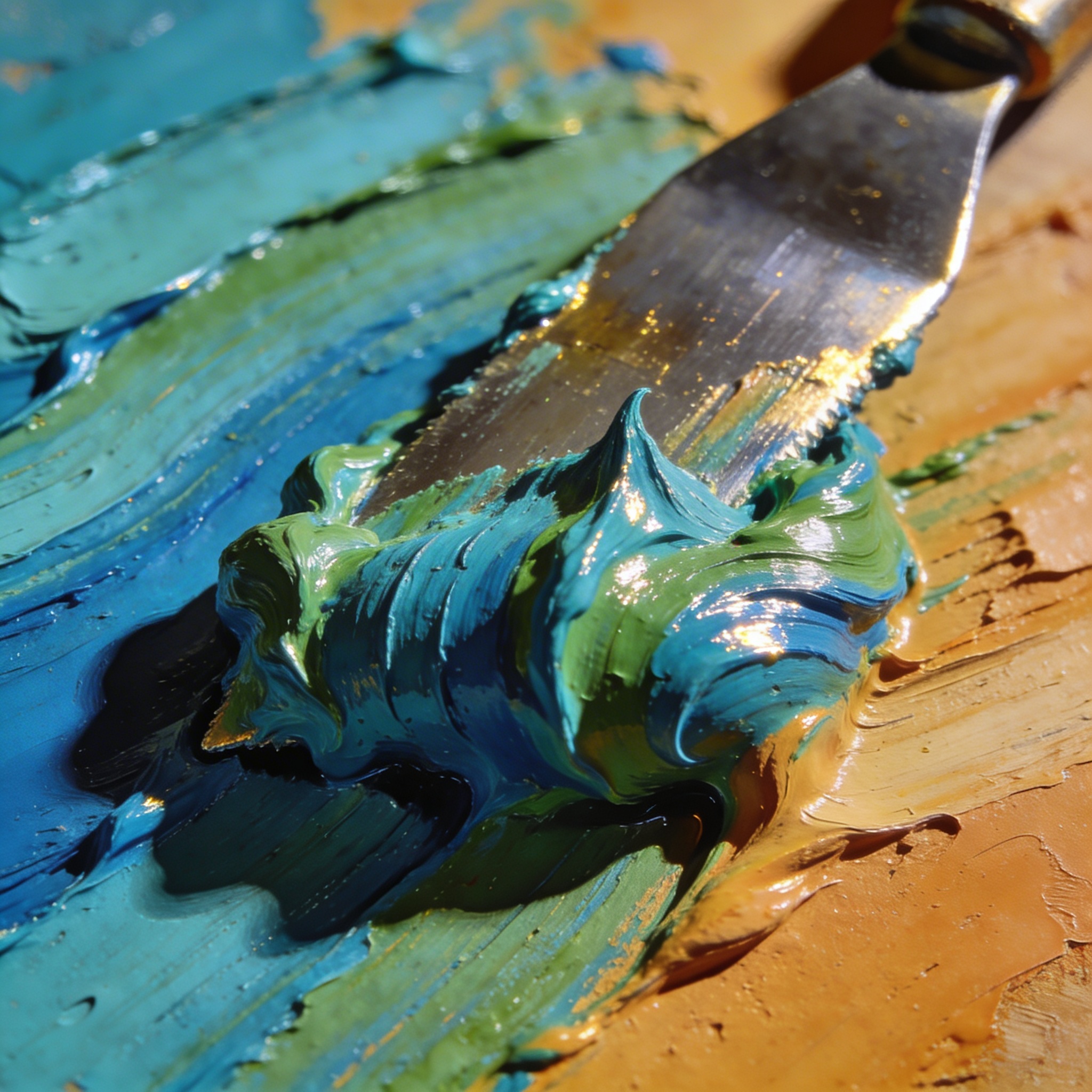 Impasto texture — cool and warm tones