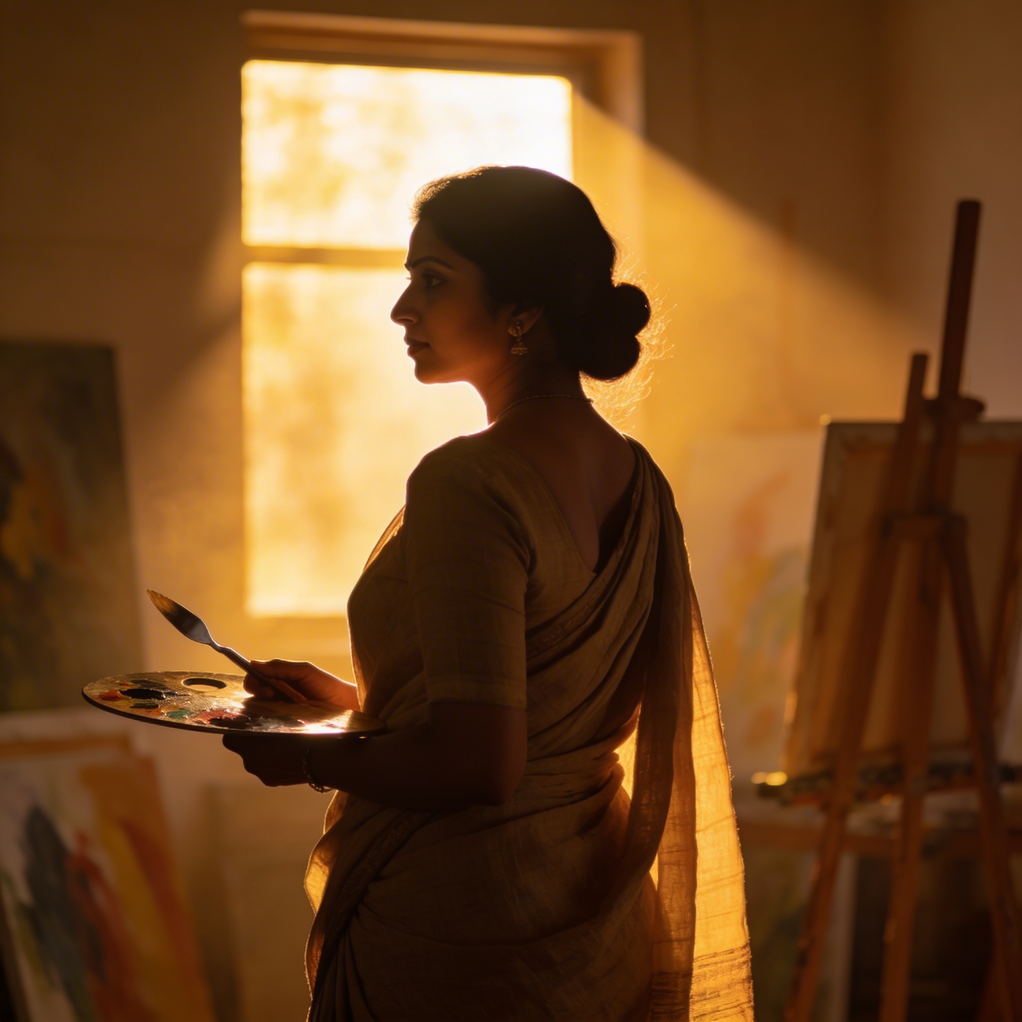 Sandhya Kaushik in her studio
