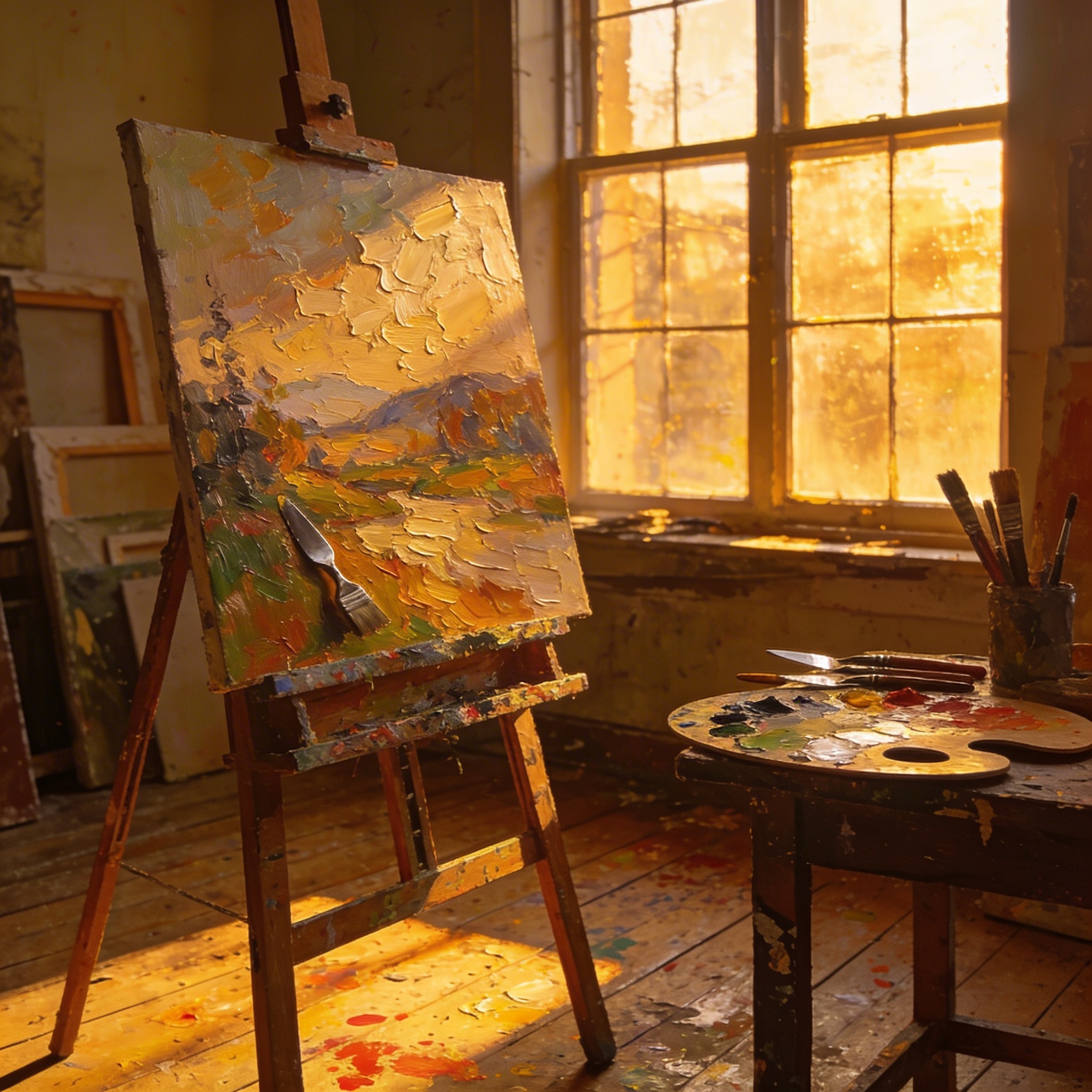 Studio with easel